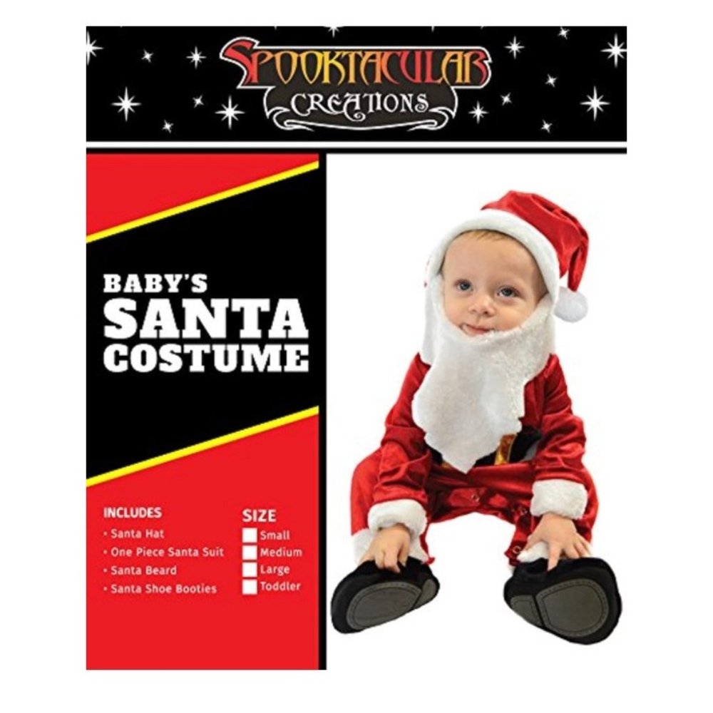 New Spooktacular Creations Deluxe Baby Santa(Large) Costume